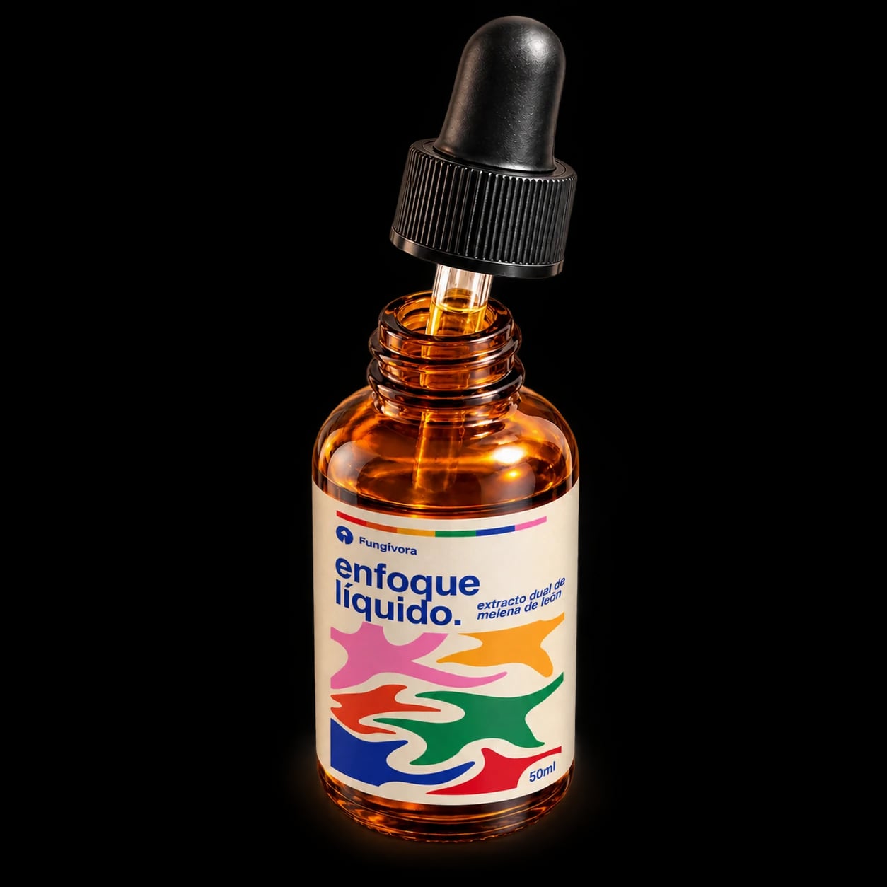 Open bottle with dropper
